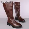 Botas de Hombre Otoño e Invierno Retro para Exteriores Botas de Hombre Estilo Británico Botas de Trabajo Botas de Cuero para Hombre de Caña Alta