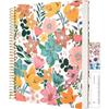Cuaderno espiral estético de tapa dura transfronterizo con flores, libreta de notas rosa, marcapáginas, regla, libro de planificación, bolsillo, libro de bobina