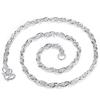 Cadena de ola de agua de plata de ley S990 collar de onda de agua de plata pura collar de cadena simple liso para mujer collar de plata para clavícula de mujer venta al por mayor
