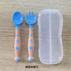 Colher infantil que muda de cor sensível à temperatura utensílios diários maternos e infantis conjunto de louças para bebê garfo colher para comida complementar de treinamento