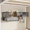 Estante de almacenamiento para dormitorio, cesta colgante de mesita de noche, cesta de almacenamiento para litera de dormitorio, herramienta de almacenamiento colgante tipo gancho montada en la pared