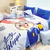 Judy Mickey Tamanho Grande Espessado Leite Fleece Conjunto de Quatro Peças Infantil Princesa Coral Fleece Capa de Edredom Lençol de Cama Conjunto de Três Peças Roupa de Cama