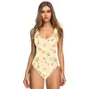 2023 Novo Maiô Peça Única Transfronteiriço Europeu e Americano Sexy Decote em V Profundo Biquíni de Praia Comércio Exterior Personalizado Moda Praia Feminina