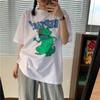Playera de manga corta 2021 Nuevo Diseño de Primavera Estilo Coreano Sentido del Diseño Hip-hop Gusto Extraño Chica Suelta Top de Largo Medio para Mujer Ins