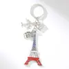 Llavero Creativo Aceite Goteando Torre Eiffel Avión Cámara Colgante de Aleación Regalo Conmemorativo de Viaje Accesorios para Llaves