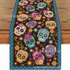 Bandeira de Mesa do Dia dos Mortos Mais Vendida da Amazon Estampa Floral de Caveira Carnaval Mexicano Decoração de Mesa de Sala de Estar Toalha de Mesa