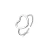 Anillo Retorcido de Amor Hueco Estilo Sencillo para el Trabajo Lindo Anillo Tejido de Cuerda de Cáñamo con Forma de Corazón Grande Anillo de Cola Articulada de Corazón de Melocotón