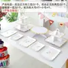 Decoración de Cumpleaños Adornos para Mesa de Postres Exhibidor de Boda Estante de Exhibición Desechable de Tres Niveles Soporte para Pasteles Rejilla para Pasteles