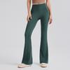 Calça Flare Antibacteriana Caijue para Yoga Feminino, Calça Flare de Perna Larga Cai-Cai com Lycra de Cintura Alta Afinando o Quadril, Calça Flare Esportiva Fitness de Cor Sólida