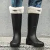 Botas de Lluvia de Caña Alta Transfronterizas para Hombres y Mujeres, Zapatos Impermeables para Uso en Exteriores, Botas Largas, Zapatos de Goma, Cubrezapatos Ligeros Antideslizantes, Tubo Largo