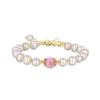 Pulseira de pérola natural estilo novo banhada a ouro 14K pulseira de costura de cristal de morango natural pulseira simples para estudantes namoradas