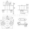 Estrutura de transformador RM10, estrutura de baquelite RM10, estrutura de alta frequência, ranhura única, vertical, com 6+6 pinos, 1005