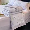 2026 Nuevo Modelo Seda de Hielo Suave Colcha de Verano Juego de Cuatro Piezas Colcha de Verano para Aire Acondicionado Colcha Refrescante de Verano Venta al por Mayor