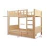 Cama de Dormitório de Madeira Maciça de Camada Dupla para Funcionários, Cama de Madeira de Pinus para Funcionários, Beliche para Estudantes, Cama de Emenda para Hostel de Apartamento, Madeira de Faia