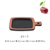 Anillo negro de melamina flor olla caliente plato para barbacoa pizarra rectangular plato plano plástico imitación porcelana plato con mango para sushi sashimi