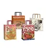 Bolso Personalizado, Bolsa para Llevar, Bolsa de Papel Kraft, Empaque para Comida Rápida con Logo C Impreso de Pastel Horneado y Postre