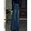 Calça Jeans Flare Soltinha para Mulheres, Novo Estilo Primavera, Tamanho Grande, Valoriza o Corpo, Calça de Perna Larga Elástica para Corpo em Formato de Pera