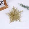 Flores de Natal Sólidas de Camada Dupla com Pó Dourado, Flores Artificiais, Flores Decorativas Transfronteiriças, Decorações de Árvore de Natal, Flores de Natal Atacado de Fabricantes