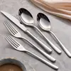 Nuevo Juego de Cuchillo, Tenedor y Cuchara Forjados 304 Brillantes, Vajilla Occidental Comercial para Hotel Francés, Cuchara de Servicio, Mesa de Acero Inoxidable