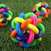 Pelota de juguete masticable portátil para mascotas para entretener a gatos y perros, juguete de pelota con cascabel para perros y gatos, pelota de cascabel colorida para jugar