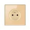 Interruptor de Pared de Vidrio Tipo 86 con Cara Sonriente, Control Doble, Monopuesto, 16A, Estándar Europeo Británico, Enchufe de Interruptor de Alimentación para Exportación Transfronteriza