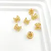 Retención de Color Fuerte Chapado en Oro Cuentas Espaciadoras de Flor de Doble Cara Accesorios para Joyería Hecha a Mano DIY Espaciadores para Pulseras de Cristal Base de Flor