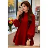 Vestido de Manga de Farol con Volantes Estilo Coreano para Mujer, Nueva Moda Primavera 2026, Holgado y Elegante, Estilo Perezoso, Vestido Súper Bonito