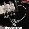 Conjunto de Jantar Joia Cadarço Laço Gota d'Água Strass Colar Floco de Neve Designer Gota d'Água Pedras Preciosas Brincos