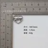 Acessórios DIY de Liga de Zinco 14x15mm Cor Múltipla Coração Inglês Oco Pingente Colar Brincos Acessórios para Joias Atacado