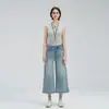 Jeans Casuales de Pierna Ancha Acortados para Mujer, Suaves como la Seda, Transpirables, Amigables con la Piel, Lyocell Francés, Novedad Verano 2026