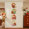 Pintura Decorativa Nueva para Pared de Fondo de TV Estilo Chino, Nuevo Modelo de Conjunto de Adornos Colgantes del Dios de la Riqueza, Decoración de Pared de Alta Gama