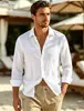 Camisa casual transpirable de manga larga para hombre, de ajuste holgado, con cuello, color liso para hombre, venta al por mayor de una sola pieza