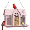 Casa Columpio Nueva Creativa Transfronteriza Comedero para Pájaros Metalico Patio Comedero para Colibríes Ardillas Decoración Colgante para Exteriores