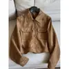 2026 Novo Estilo Elegante Camurça Pelúcia Gola Alta Jaqueta Curta Top Casual para Mulheres Atacado N5DW8062