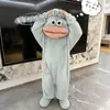 Pijama de una pieza de pez payaso de dibujos animados para mujer, otoño e invierno, pez de boca grande, divertido, forrado de polar, grueso, tonto, se puede usar afuera como ropa de casa