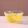 Tigela de Vidro de Camada Dupla com Flores Secas Atacado em Estoque Vidro de Alto Borossilicato Transparente Tigela para Salada de Frutas e Vegetais Tigela de Salada de Alto Valor