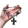 Collar Personalizado Estilo Metal Cyberpunk con Botón Calavera Oscura y Cruz para Mujer, Cadena para Clavícula con Diseño de Nicho Moderno y Genial