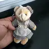 Variedade transfronteiriça de linho casais urso de pelúcia brinquedo pingente urso de linho chaveiro pingente boneca