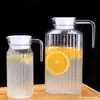 Jarra rayada de agua fría comercial de plástico acrílico, jarra de jugo para restaurante, bar, té, agua, jarra de policarbonato, jarra de limonada, a prueba de caídas