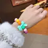 Materiales para Cadena de Teléfono Hecha a Mano DIY con Cuentas, Llavero de Nueve Colores DIY Serie Crema Cuentas Redondas de Colores