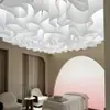 Techo de tela translúcida texturizada con forma de ola blanca para colgar, hecho a medida para decoración de interiores francesa