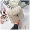 Bolsa de cosméticos de viaje sencilla y a la moda, gran capacidad, gran tamaño, bordado rómbico, gancho para colgar, bolsa de aseo, bolsa de cosméticos, bolsa de almacenamiento