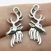 27X11Mm 1.5g Plata Antigua DIY Pulsera Collar Accesorios Lindo Animal Cabeza de Ciervo Colgante