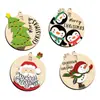 Decoração de Natal Personalizada Transfronteiriça Atividade de Contagem Regressiva de Madeira Enfeites de Árvore de Natal Presentes de Natal Artesanato em Madeira