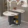 Mesa de comedor plegable para el hogar, apartamento pequeño, simple, multifuncional, móvil con ruedas, apartamento de alquiler, rectangular, mesa de comedor pequeña