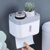 Caja para Pañuelos de Baño con Barra Colgante Estante de Almacenamiento para Papel Higiénico en Rollo Caja para Pañuelos de Baño Montada en la Pared sin Perforaciones