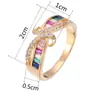 Accesorios de Explosiones Transfronterizas Anillo Doble G Europeo y Americano Anillo de Zirconia Arcoíris Amazon wish Joyería de Venta Caliente Transfronteriza
