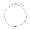Collar de Cuentas de Vidrio Dopamina Nicho Simple Versátil Cadena para Clavícula Moda Temperamento Joyería de Alta Gama Venta al por Mayor para Mujeres
