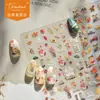 Adesivos Tomoni para Unhas com Relevo Populares DIY Outono Retrô Adesivos para Unhas Adesivos de Folha de Bordo Vermelha Unhas Artísticas Estilo Misto