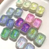 ZhenTu Aurora Iridescentes Rectangulares de Diamante Resina Accesorios Piedra Preciosa Facetada Parches DIY Accesorio para el Cabello Botones Materiales de Manualidades